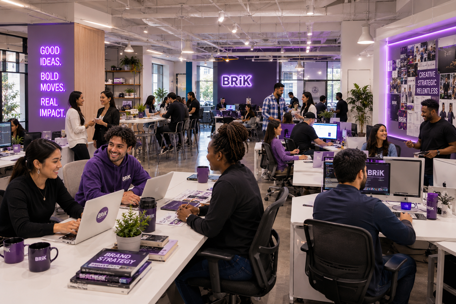 Diverse local business owners being served by BRiK Labs — enterprise intelligence for the front door